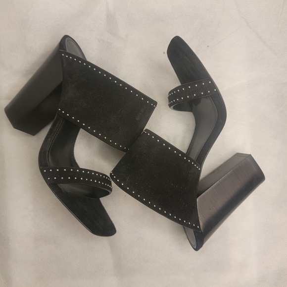 Saint Laurent Black Oak Slide Studded Sandals Sz 36 - Picture 9 of 16